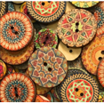 thumbnail image 5 of 100 Piezas Botones de Costura Botones de Madera Redondos Retro Geometrías de Pintura de Flores Botones Decorativos de 2 Agujeros Multicolor para Manualidades de Costura Adornos Hechos a Mano de Bricolaje 20 mm Rojo Verde MX-0132780FYD, 5 of 5