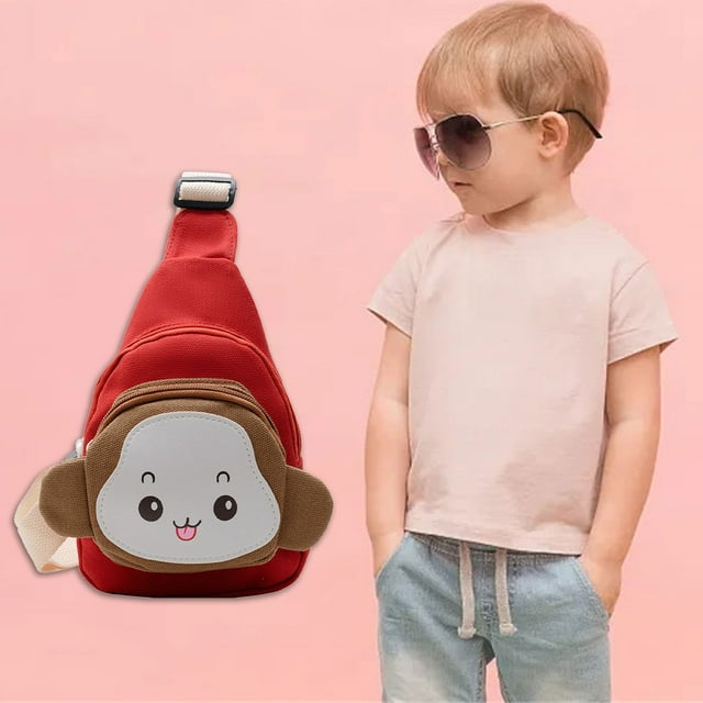 Cute Monkey Style Juvenile Messenger Bag, Small Shoulder Bag, Soft Fabric Material, Fun Design, For Youngster, Academy Use, Portable Storage, Playful Aesthetic, Lightweight Construction, Akmoler