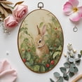 thumbnail image 7 of Canvas Wall Art Vintage Rabbit Cute Bunny Textured Rustic Animal Botanical Cottagecore Rabbit Oval Framed Canvas Prints Vintage Wall Hanging Decor for Home Decorations 8.6"x11.4", 7 of 7