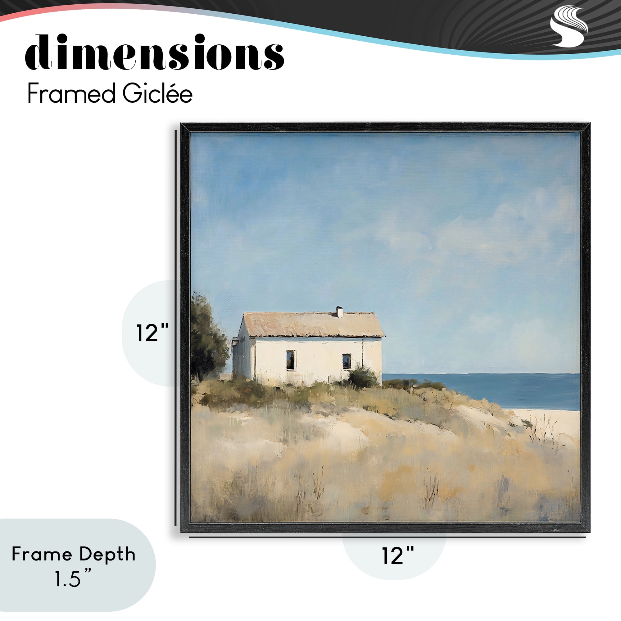 Stupell Industries Simple Beach House on Dunes Black Framed Giclee Art, design by Creative Studio