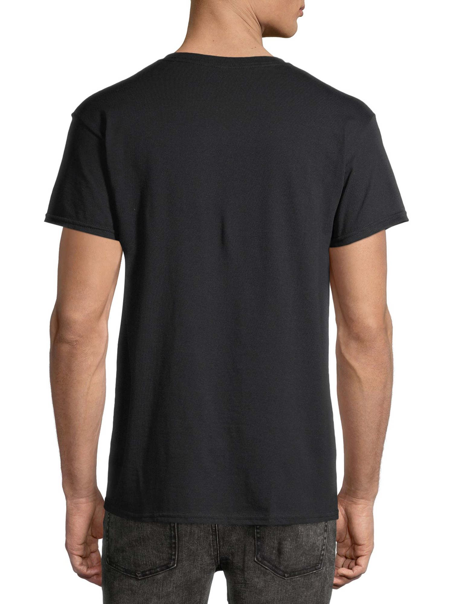 Teelocity Men's Black and White Tiger Head Black Relaxed Fit Short Sleeve Graphic T-Shirt