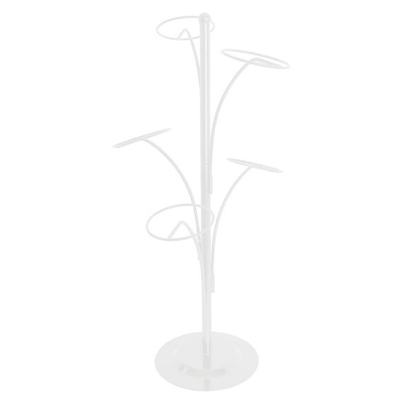 Metal Hat Display Stand Baseball Cap Rack Hat Storage Display Holder with 5 Round Standing Hooks Space Saving