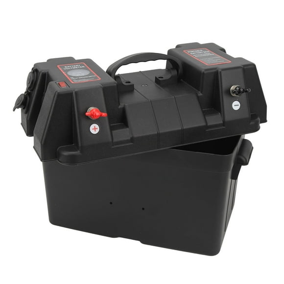 Boat Battery Power Center, Rainproof Voltmeter Design 12V Trolling Motor Smart Battery Box for RV for Car for SUV