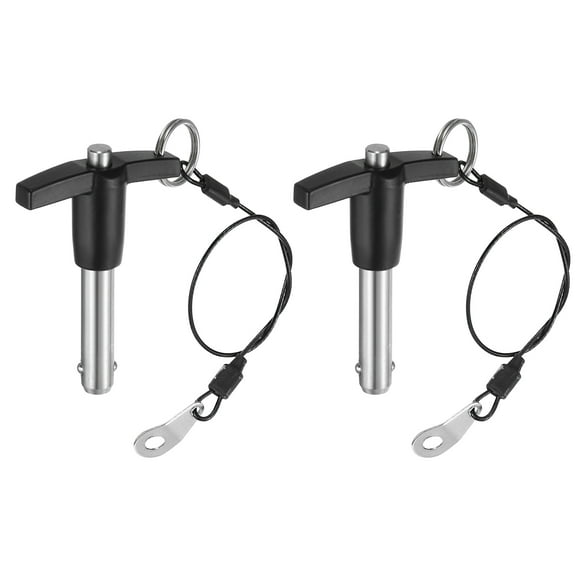 Uxcell 2Pack T Handle Lock Pins, 9.5mm x 30mm Usage Length Stainless Steel Push-Button Quick Release Pin
