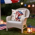 thumbnail image 5 of Patriotic 4th of July Pillow Covers 18 x 18 Blue Star Red Stripe Fourth July Decorative Throw Pillows Outdoor Farmhouse Pillowcases Memorial Day Cushion Case Sofa Couch Bed Decor (1pc), 5 of 7