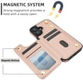 thumbnail image 4 of Allytechgroup PU Leather Phone Case for Apple iPhone 16e, Crossbody Shoulder StrapShockproof Wallet Case with Card Holder, Crossbody Shoulder Strap, Stand Feature & Magnetic Closure,Rosegold, 4 of 7