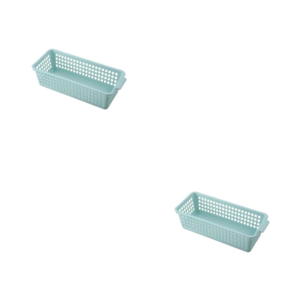 Injueey Cesta de almacenamiento ahuecada - Organizador conveniente y elegante para cualquier habitación Snacks ABS Cestas de almacenamiento Azul nórdico 2Conjunto