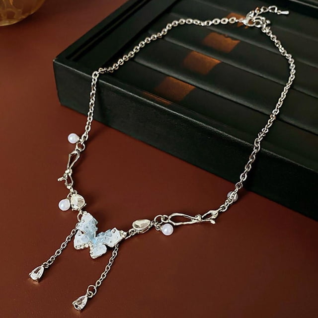 CAIROYAR Collar de mariposa de moda, cadena de clavícula de alta gama, collar W1B7 genial, collar picante