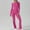 Hot Pink, variant on Yuwull Long Sleeve Jumpsuits for Women Ribbed Long Sleeve Yoga Bell Bottoms Flare Jumpsuits