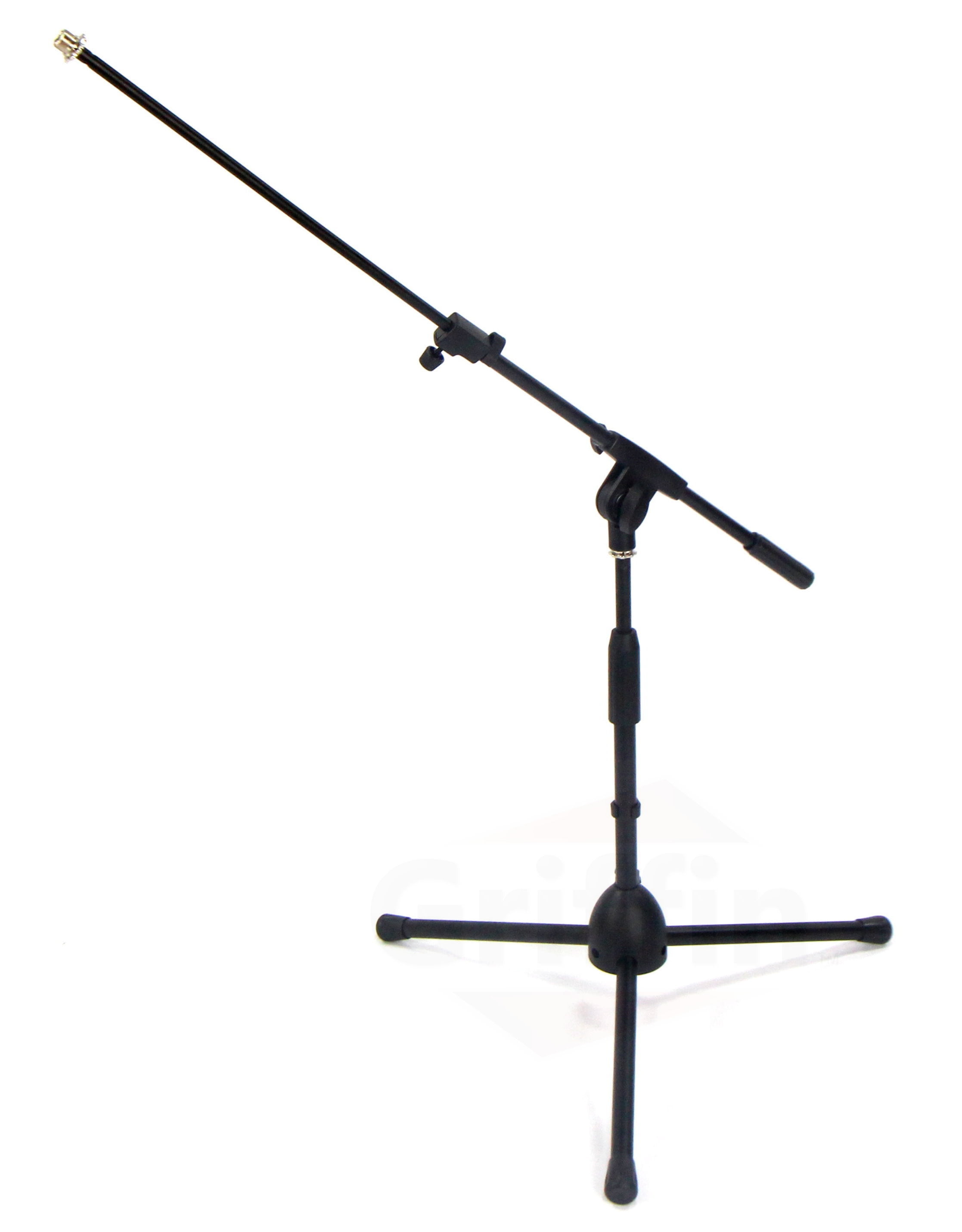 4 PACK - Griffin Low Profile Microphone Stand Short Tripod Mic Stand Mount with Boom Arm for Bass Drum, Studio Recording, Stage Monitor Speakers & Guitar Amplifiers Small Height Telescoping Holder