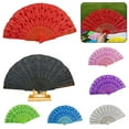thumbnail image 4 of Elegant Silk Folding Handheld Fan for Weddings, Parties, Dance Events, 4 of 5