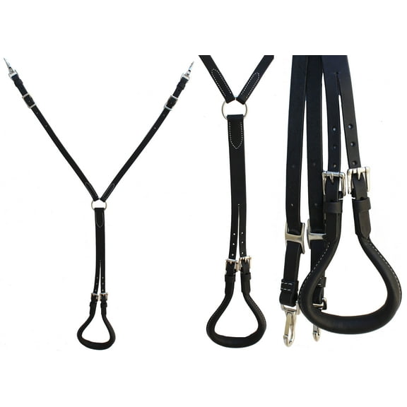 Horse Challenger Western Working Tack Black Leather Double Strap Crupper 975BK7000