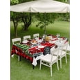 thumbnail image 2 of Rectangle Outdoor Tablecloth With Umbrella Hole And Zipper– Red Truck Tree Christmas Snowman Waterproof Patio Table Cover for Party, Picnic, Backyard, 60"x102" , Red Black Buffalo Plaid, 2 of 8