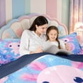 thumbnail image 4 of Manfei Pink Axolotl King Size Comforter Sets,Ocean Aniaml Salamander Comforters King Size,Navy Blue Reversible,3 Pieces,1 Comforter and 2 Pillowcases, 4 of 7