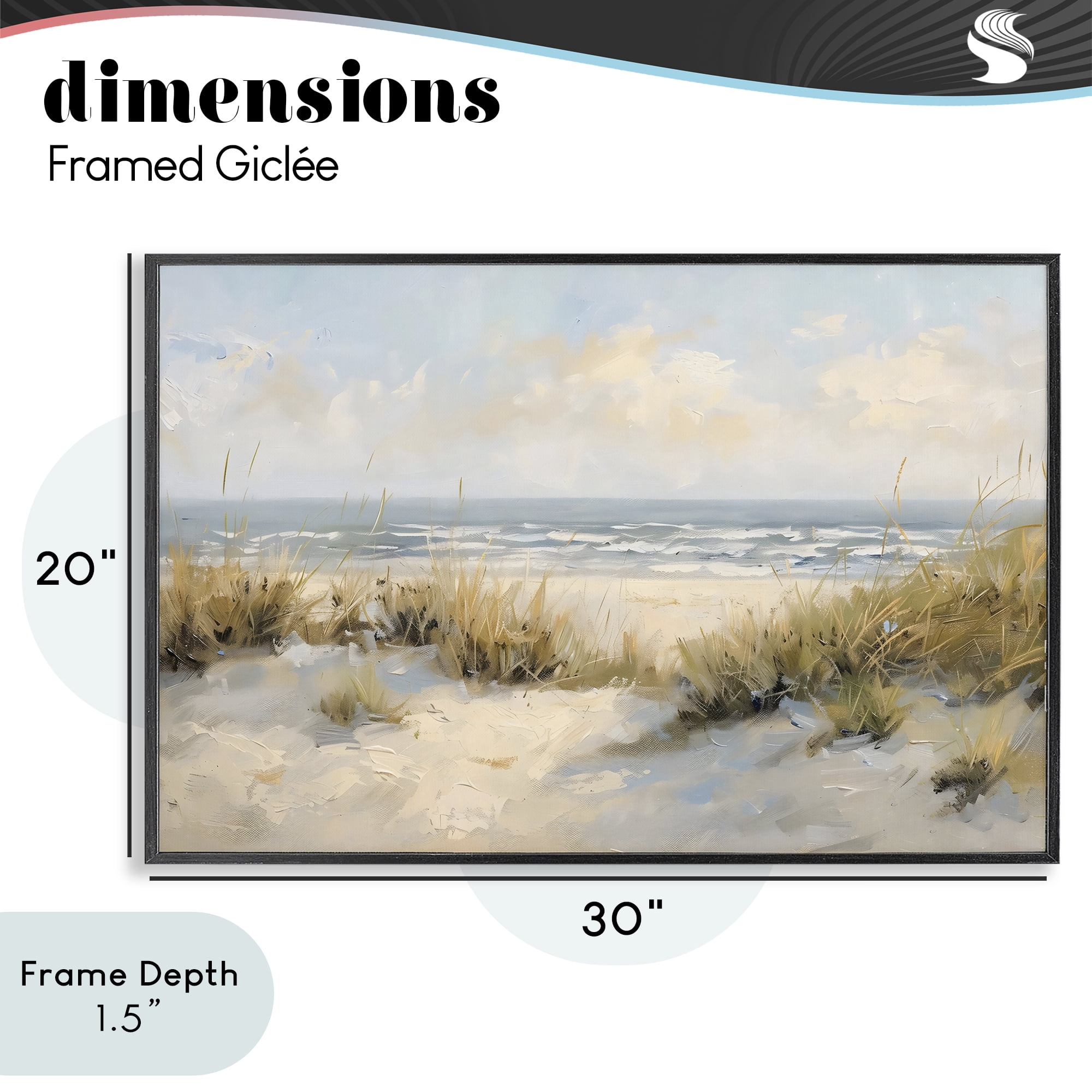 Stupell Industries Coastal Birds Over Dunes Black Framed Giclee Art, design by Creative Studio