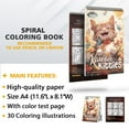 thumbnail image 3 of LBKHOUSE Kawaii Kitties Coloring Book Spiral Bound for Adults, Premium Cover, 3 of 6