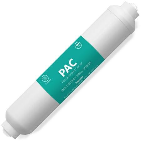 

Express Water Post Activated Carbon (PAC) Water Filter Replacement – 5 Micron Inline Filter – 10 inch 1/4 Threaded Fitting – Under Sink and Reverse Osmosis System