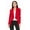Red, variant on Women's Elegant Solid Stretch Open Front Long Sleeve Blazer Jacket