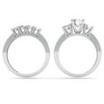thumbnail image 2 of Dazzlingrock Collection 1.80 Carat (ctw) 14K Round Diamond Ladies Bridal 3 Stone Engagement Ring Band Set, White Gold, Size 6.5, 2 of 3