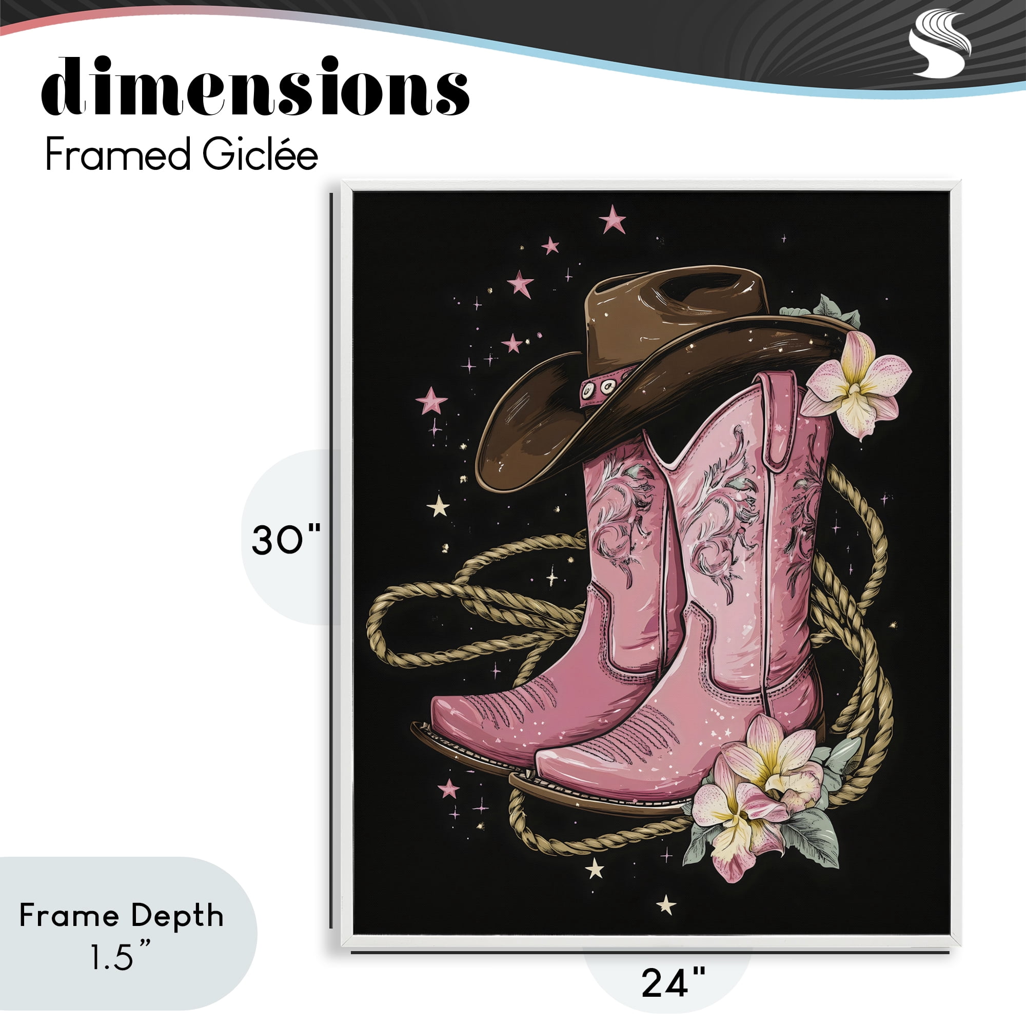 Stupell Industries Western Chic Pink Boots White Framed Giclee Art, design by Creative Studio