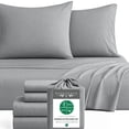 thumbnail image 7 of BedVoyage Soft King Sheets - Melange Luxury Bedroom Sheet Set, 4pc Softest Cooling Bedding, Viscose Derived from Bamboo and Cotton, Deep Pocket 18" - Silver, 7 of 7