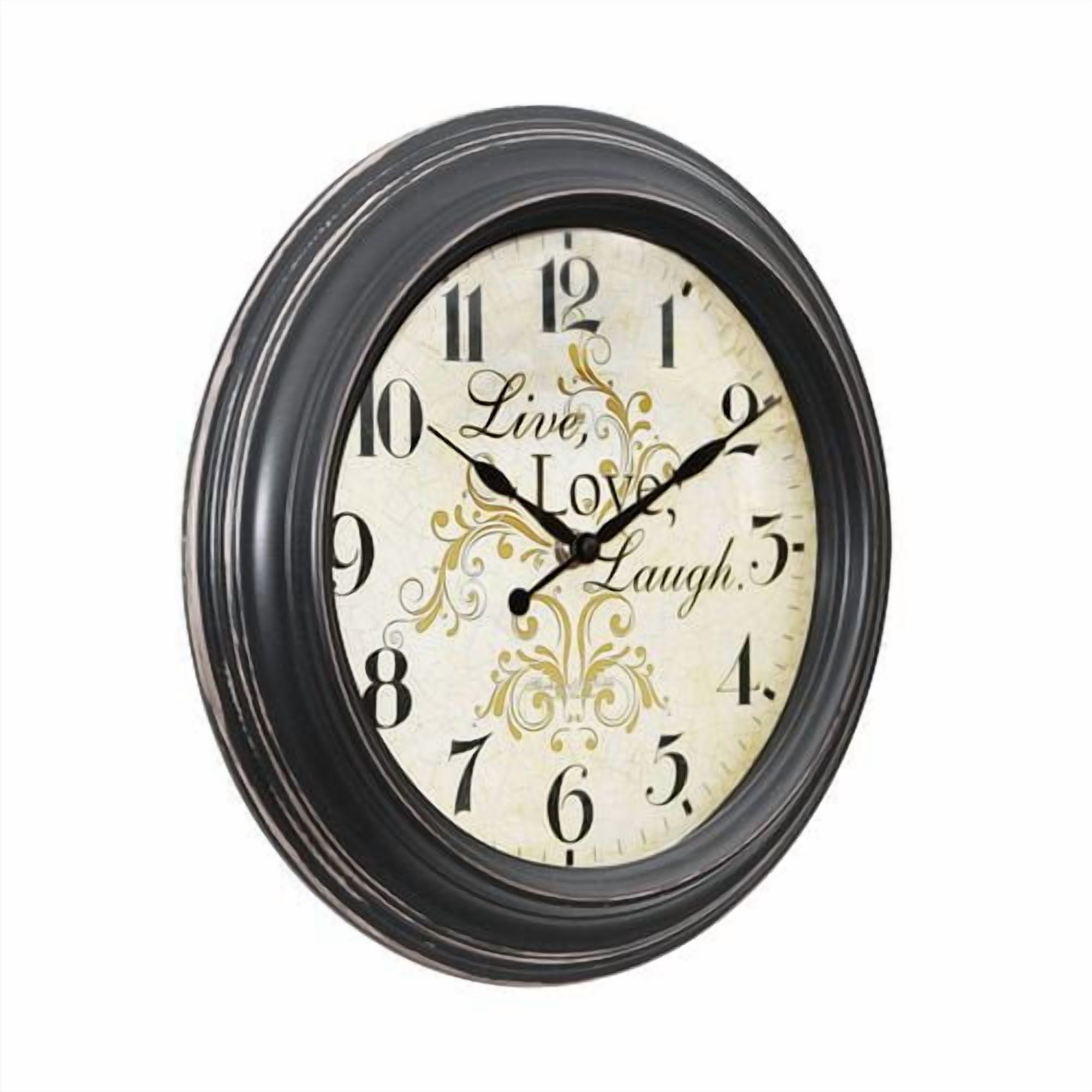Sterling & Noble Live Love Laugh Plastic Wall Clock