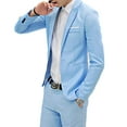 thumbnail image 2 of MSemis Men Suit 2 Pieces Formal Business Solid Tuxedos Blazer Trousers, 2 of 3