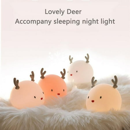 

Soft Silicone LED Night Light For Children Baby Kids USB Rechargeable Warm Light Creative Cartoon Night Lamp Decorative Light