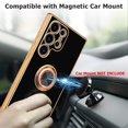 thumbnail image 5 of for Samsung Galaxy S23 Ultra Case with Ring Holder Kickstand [with Magnetic] Soft TPU Shockproof Electroplated Protective Slim Phone Case for Galaxy S23 Ultra Black Astronaut, 5 of 12