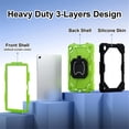thumbnail image 3 of Funda Resistente a Golpes para Samsung Galaxy Tab A11, Funda Protectora de Silicona + Capa de PC con Rotación de 360°, Asa Cuadrada y Soporte con Correa para el Hombro, Amarillo, para Galaxy Tab A11, 3 of 8