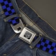 thumbnail image 2 of Buckle-Down Belt, Seatbelt Buckle Belt, Checker Black Neon Blue, Youth 22 to 32 Inches, 2 of 9