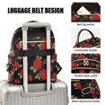 thumbnail image 3 of FORMRS Mini Backpack Purse for Women Quilted Travel Daypack Casual Shoulder Bag, Red Roses Pattern, 3 of 7