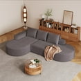 thumbnail image 2 of Eyisean 108.5" Chenille Upholstered Corner Sofa with Right Chaise, 3-Seater L Shaped Modular Couch with Pillow, No Assembly Required, Comfy Boneless Sofa for Living Room/Bedroom, 2 of 9