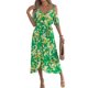 thumbnail image 2 of Vestidos Largos Bohemios de Verano 2025 para Mujer, con Tirantes y Escote en V, Informales, con Abertura en el Muslo y Fluidos. Verde L, 2 of 10