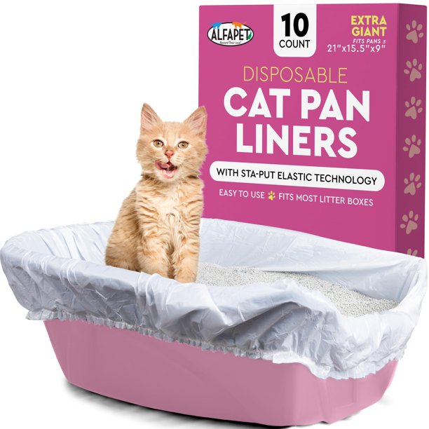 Forros elásticos para cajas de arena para gatos Alfapet, extra gigantes, 10 unidades