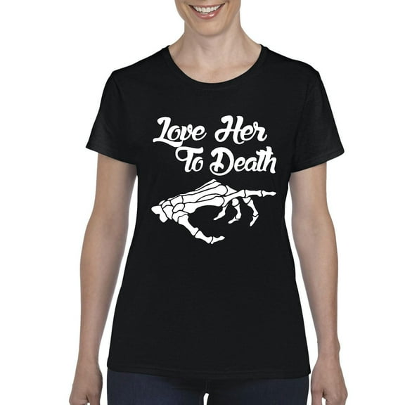 MmF - Women's T-Shirt Short Sleeve - Halloween Love Her to Death Matching Halloween Couple