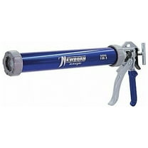 Caulk Gun, 24 oz Container Size, Aluminum, 18:01, Full Barrel Frame, Blue