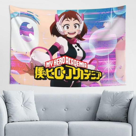 My Hero Academia Ochako Uraraka Tapestry Wall Hanging Home Decoration Wall Blanket Dormitory Living Room Bedroom Backdrop Poster( 60x40inch)