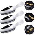 thumbnail image 2 of Queilt 3pcs Short Handle Spoons Mini Salt Spoons Condiments Dessert Tea Coffee Spoons Dessert Sugar Teaspoon for Home Kitchen Silver, 2 of 5