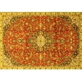 thumbnail image 1 of Ahgly Company Machine Washable Indoor Rectangle Medallion Yellow Traditional Area Rugs, 6' x 9', 1 of 4