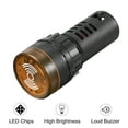 thumbnail image 5 of 3pcs Pilot Light /DC 12V Panel Indicator Flashing Alarm with Buzzer Yellow, 5 of 5