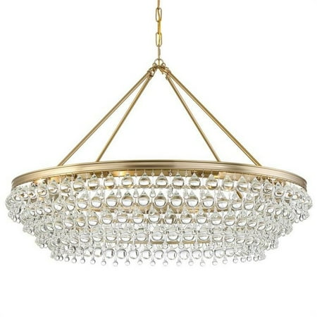 

Crystorama Lighting 278-VG Calypso - Eight Light Chandelier in Traditional and Contemporary Style - 40 Inches Wide by 25.75 Inches High Vibrant Gold Finish with Clear Drops Crystal