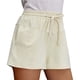 thumbnail image 1 of Pantalones cortos Estrela con cordón para mujer, cintura elástica, cintura alta, bolsillos laterales de Color puro, pantalones cortos de pierna ancha para mujer Albaricoque L, 1 of 6