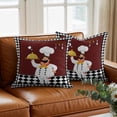 thumbnail image 3 of Kitchen Chef Throw Pillow Cover Black And White P Vintage Laid Knife And Fork Cotton Linen Cushion Cover Throw Pillow Case with Invisible Zipper for Couch Sofa Bed Chair Car 16x16 Inch, 3 of 14