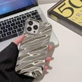 thumbnail image 4 of Compatible iPhone 12 Pro Max Case, 3D Cute Luxurious Curl Water Ripple Shape, Soft TPU Shockproof Case for Boys and Girls (Silver), 4 of 13