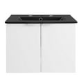thumbnail image 3 of Modway Maybelle Modern Wood Wall-Mount Bathroom Vanity in White/Black, 3 of 8