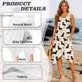 thumbnail image 4 of HELLHERO Dachshund Paw Print Pattern Summer Sleeveless Dress, Side Pockets Sleeveless Sundress Round Neck Asymmetric Hem Midi Dress for Christmas Party Vacation, 4 of 8