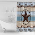 thumbnail image 4 of Country Star Blue Shower Curtains for Bathroom Waterproof Fabric Bath Curtains Decor Bath Tub Curtain Farmhouse Western Texas Star Barn Decorative Shower Curtain Sets with 12 Hooks, 72x72 Inch, 4 of 6