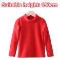 thumbnail image 2 of Laklulu - Camisetas de polar para niños, cuello alto, suaves, unisex, de algodón con elastano, manga larga, cuello alto, para niñas, 2 of 5