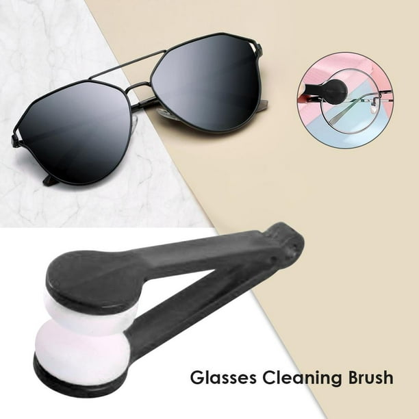 Mini cepillo para gafas de dos carastoallitas para gafaslimpiador de gafas (negro) Wdftyju Para estrenar